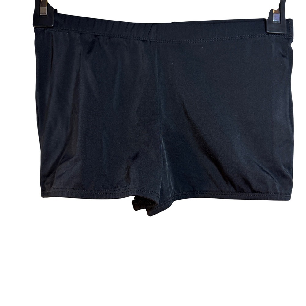 Kids‎ Solid Black Boyshort Swim Bottoms Athletic Dance Shorts Size Medium 12-14